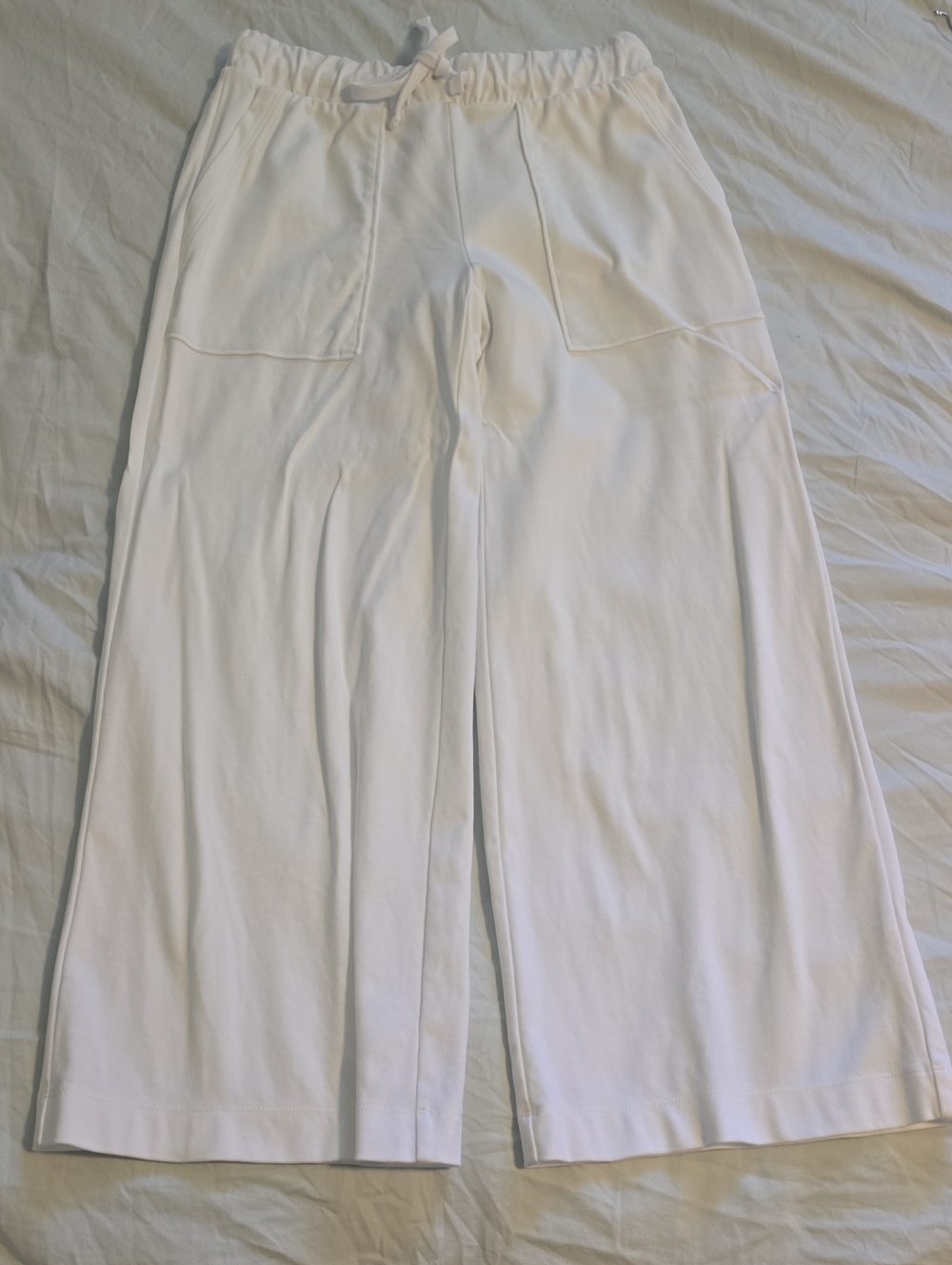 Women's Wide-Leg Drawstring Pants - White